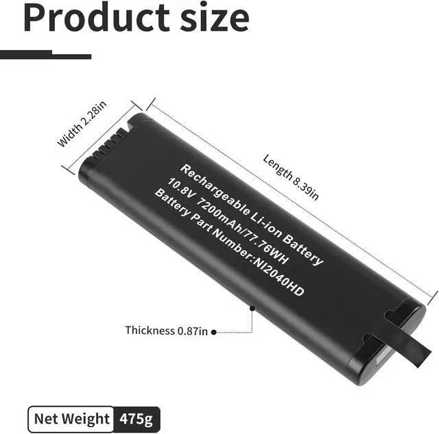 Alt view image 2 of 7 - Battery for Inspired Energy NI2040 NI2040HD NI2040PH NI2040XD NI2040AG NI2040ED NI2040JD29 NI2040SL24 LI204SX