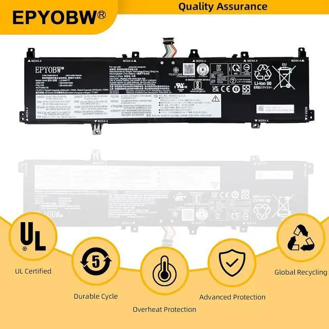 Alt view image 5 of 7 - L21M4P77 Laptop Battery 72Wh 4640mAh 15.52V Compatible with Lenovo ThinkPad Z16 Gen 1 / ThinkPad Z16 Gen 2 Series SB10W51988 5B10W51887 L21C4P74 SB10W51989 5B10W51888 L21D4P76
