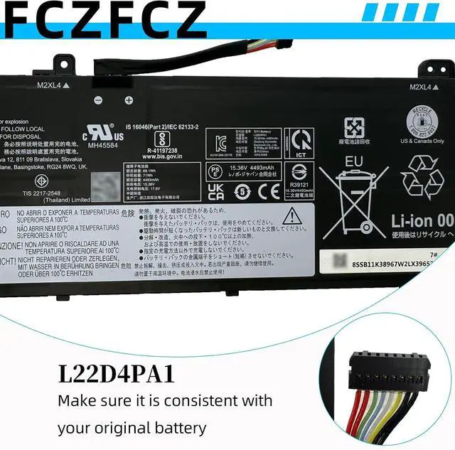 Alt view image 4 of 7 - L22D4PA1 Replacement for Lenovo Yoga 714IRL8 14ARP8 16IRL8 16ARP8 / Yoga 7 2-in-1 14IML9 14AHP9 16IML9 16AHP9 Series SB11K38967 5B11K38963 SB11N46002 5B11N45982 L22M4PA1 L22C4PA1 15.36V 71Wh