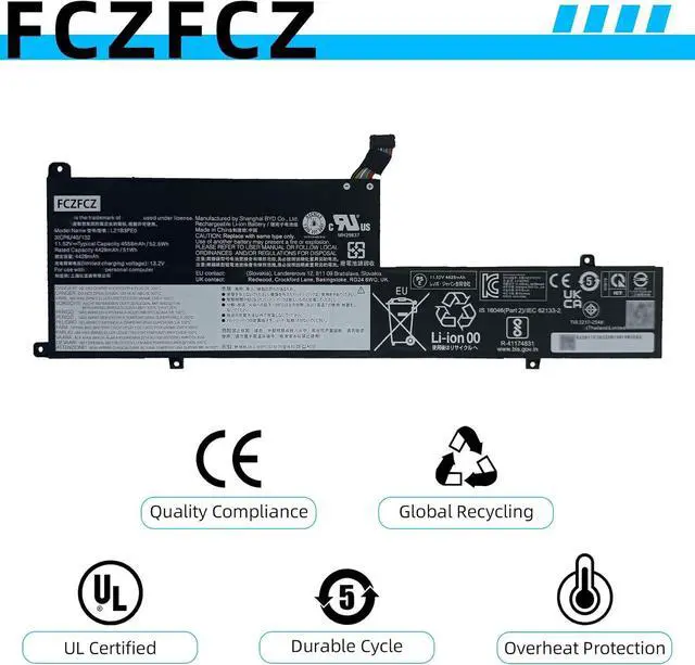 Alt view image 5 of 6 - L21B3PE0 Battery 51Wh Replacement for Lenovo IdeaPad Flex 5-14IAU7 5-14ALC7 5-14ABR8 5-14IRU8 5-16IAU7 5-16ALC7 5-16ABR8 Series L21L3PE0 L21M3PE1 L21C3PE0 L21M3PE0 L21M3PE2 11.52V
