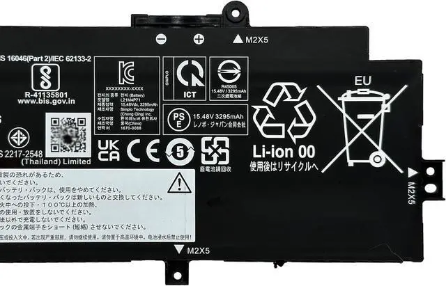 Alt view image 3 of 5 - L21M4P71 Laptop Battery 52.5Wh Compatible with Lenovo ThinkPad T14 Gen 3 Gen 4 / ThinkPad P14s Gen 3 Gen 4 Series L21L4P71 L21C4P71 L21D4P71 L21M4P72 L21L3P71 L21C3P71 L21M3P71