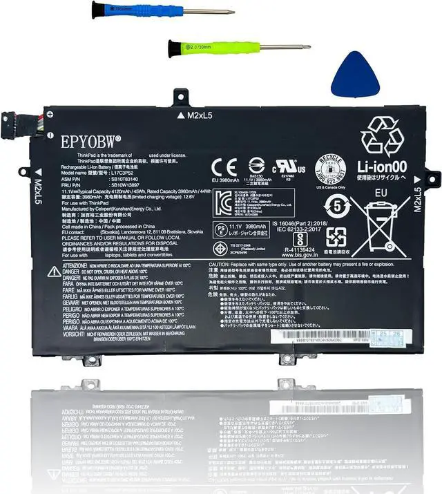Main image of L17C3P52 Laptop Battery 45Wh Compatible with Lenovo ThinkPad L480 L490 L580 L590 / ThinkPad L14 L15 / ThinkPad L14 Gen 2 L15 Gen 2 Series L17L3P52 L17M3P54 L17M3P53 01AV466 01AV463 01AV464