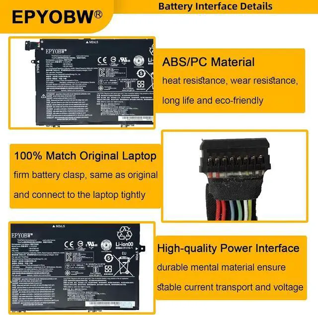 Alt view image 4 of 6 - L17C3P52 Laptop Battery 45Wh Compatible with Lenovo ThinkPad L480 L490 L580 L590 / ThinkPad L14 L15 / ThinkPad L14 Gen 2 L15 Gen 2 Series L17L3P52 L17M3P54 L17M3P53 01AV466 01AV463 01AV464