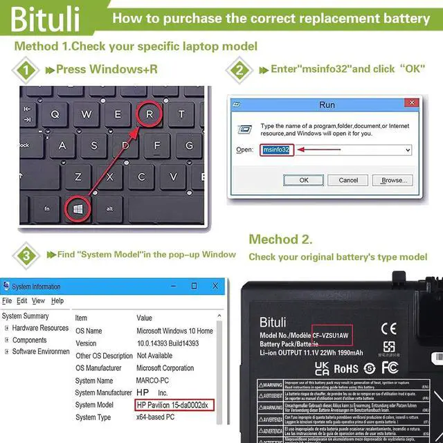 Alt view image 4 of 6 - CF-VZSU1AW CF-33 Battery Replacement for Panasonic Toughbook CF-33 CF-33AEHFATG CF-33AEHFZTG CF-33AEHFZTN CF-33AEHGATG CF-33AEQGATG CF-33LEHFAT3 CF-33LEHGAT3 CF-33LEQGAT3 Series 22Wh