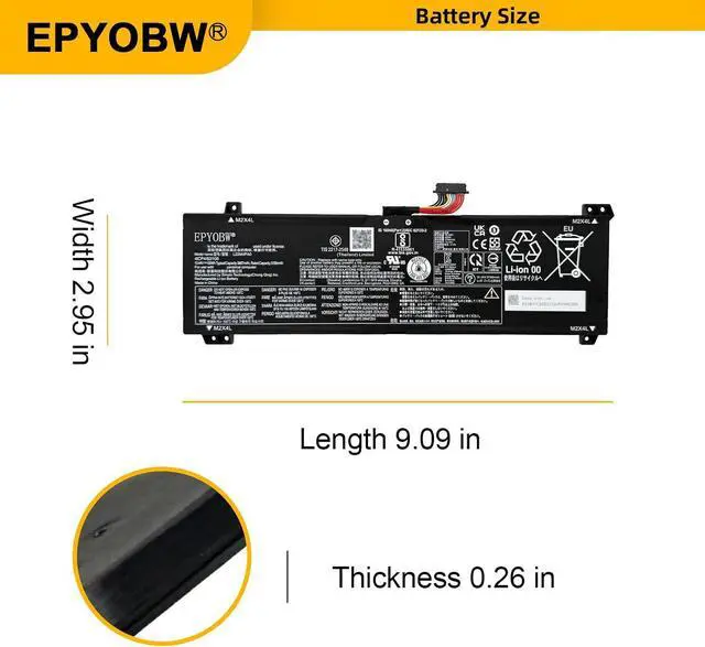 Alt view image 7 of 7 - L22M4PA0 Laptop Battery 60Wh L22B4PA0 L22D4PA0 L22X4PA0