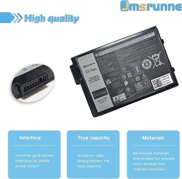 Alt view image 3 of 7 - XVJNP Laptop Battery Replacement for Dell Latitude 7330 5430 Rugged Extreme P149G P149G001 P148G P148G001 06JRCP 6JRCP 06JRCP 0M0TN3 M0TN3 KD1CT 451-BCWQ 53.5Wh 11.4V