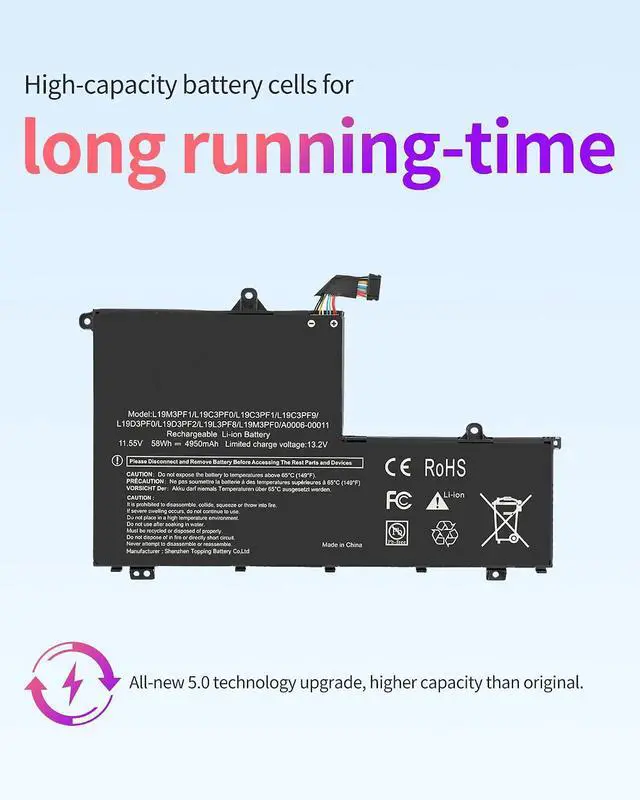 Alt view image 3 of 4 - L19M3PF1 Battery Replacement for Lenovo ThinkBook 14-IML 20RV 14-IIL 20SL 15-IML 20RW 15-IIL 20SM Series L19C3PF0 L19C3PF1 L19C3PF9 L19D3PF0 L19D3PF2 L19L3PF8 L19M3PF0 L19L3PF1 L19M3PF9 Laptop Battery