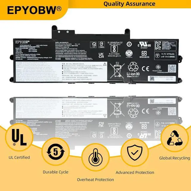 Alt view image 6 of 7 - L22B3P73 Laptop Battery 57Wh 3-Cell L22C3P76 L22D3P77 L22M3P77