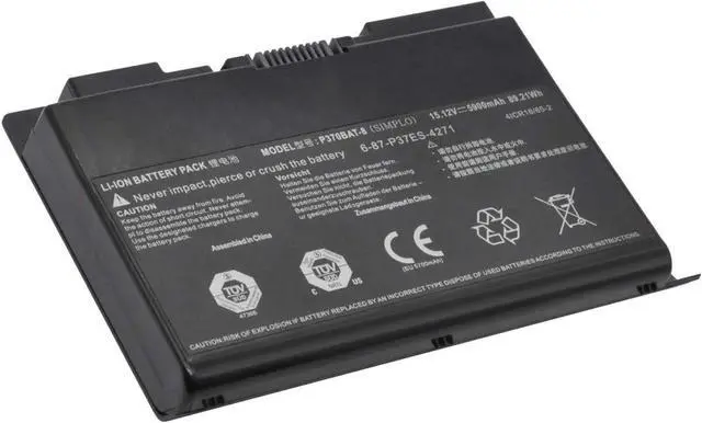 Alt view image 3 of 6 - P370BAT-8 6-87-P37ES-427 6-87-P37ES-4271 Laptop Battery for Clevo P370EM P370SM P370SM3 P370EM3 P370SM-A P375SM P377SM-A P751ZM Series for Sager NP9380 NP9380-S NP9390 (15.12V 5900mAh 89.21Wh)