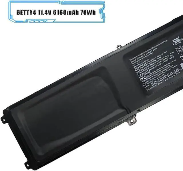 Alt view image 2 of 6 - BETTY4 Laptop Battery Compatible with Razer Blade 2016 14" V2 Series RZ09-0195 RZ09-0165 RZ09-01953E72 RZ09-01953E71 RZ09-01952E31 11.4V 6160mAh 70Wh