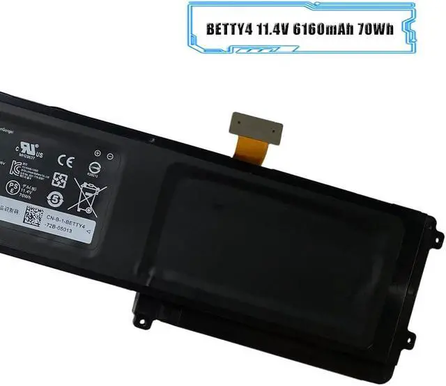Alt view image 3 of 6 - BETTY4 Laptop Battery Compatible with Razer Blade 2016 14" V2 Series RZ09-0195 RZ09-0165 RZ09-01953E72 RZ09-01953E71 RZ09-01952E31 11.4V 6160mAh 70Wh