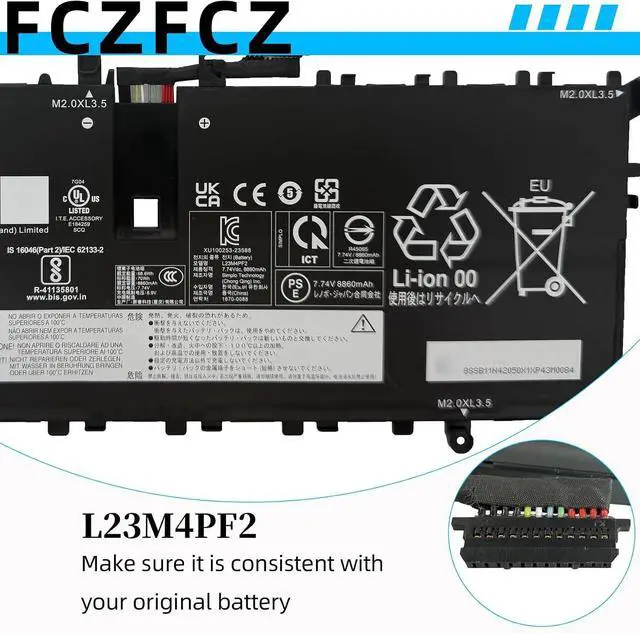 Alt view image 4 of 7 - L23M4PF2 Battery 70Wh 9050mAh SB11N42050 5B11N42049 7.74V 4-Cell