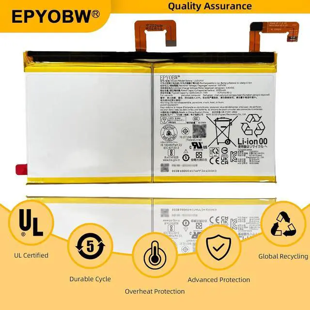 Alt view image 5 of 7 - L22D2P31 Tablet Battery 31.7Wh 8200mAh 3.87V