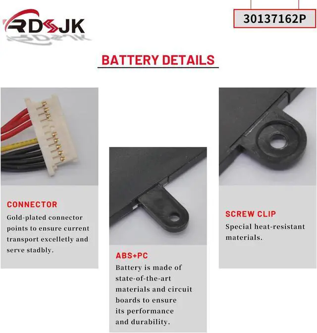 Alt view image 5 of 7 - 30132163P 30132163C 30137162P H-30137162P NV-2778130-2S Laptop Battery for Trekstor Primebook C11B F5 Direkt-Tek TH116A-YD Teclast F5 2666144 Jumper Ezbook X1 MaxBook Y11 H1M6 HW-3487265P (8-Lines)