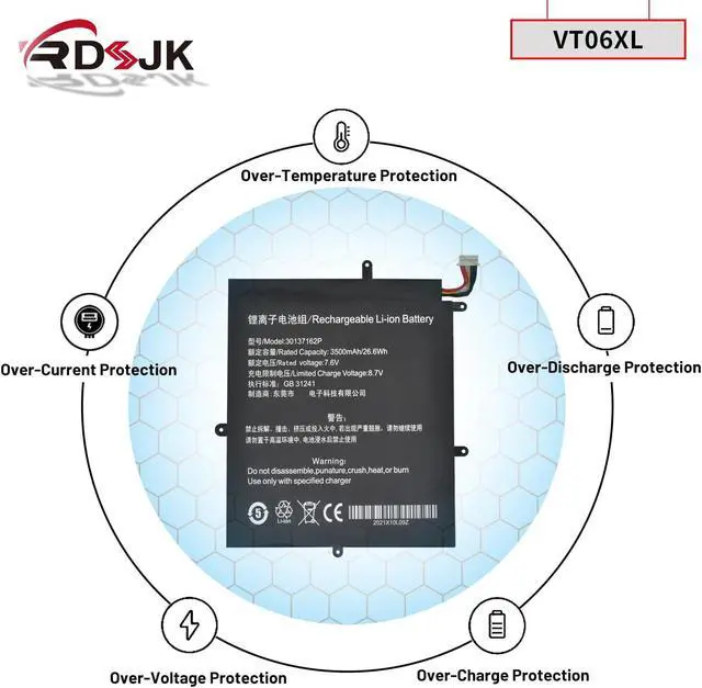 Alt view image 6 of 7 - 30132163P 30132163C 30137162P H-30137162P NV-2778130-2S Laptop Battery for Trekstor Primebook C11B F5 Direkt-Tek TH116A-YD Teclast F5 2666144 Jumper Ezbook X1 MaxBook Y11 H1M6 HW-3487265P (8-Lines)