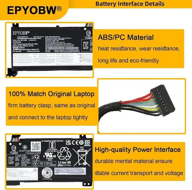 Alt view image 5 of 7 - L20M2PF0 Laptop Battery 38Wh Compatible with Lenovo V14 G2 ALC G3 ABA G4 IAH / V15 G2 IJL G3 IAP G4 IAH/IdeaPad 3-14ABA7 3-15ABA7 3-17ABA7 Series L20C2PF0 L20M2PF8