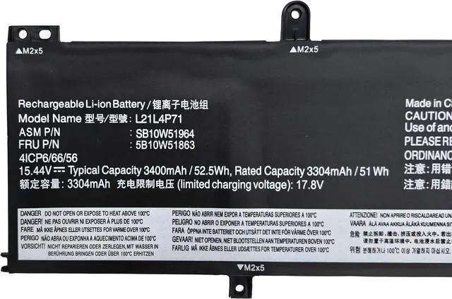 Alt view image 2 of 5 - L21L4P71 SB10W51964 Laptop Battery Replacement for Lenovo ThinkPad T14 Gen 3/ P14s Gen 3 /ThinkPad T14 Gen 4 / P14s Gen 4 Series Notebook L21M4P72 L21C4P71 L21M4P71 L21D4P71 L21M3P71 L21L3P71