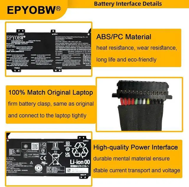 Alt view image 5 of 6 - L22C4PC0 Laptop Battery 80Wh Compatible with Lenovo ThinkBook 16p G4 IRH/Legion Pro 5 16IRX8 16ARX8 / Legion Pro 7 16IRX8H 16IRX8 16ARX8H Series L22B4PC0 L22M4PC0 L22X4PC0 L22D4PC0
