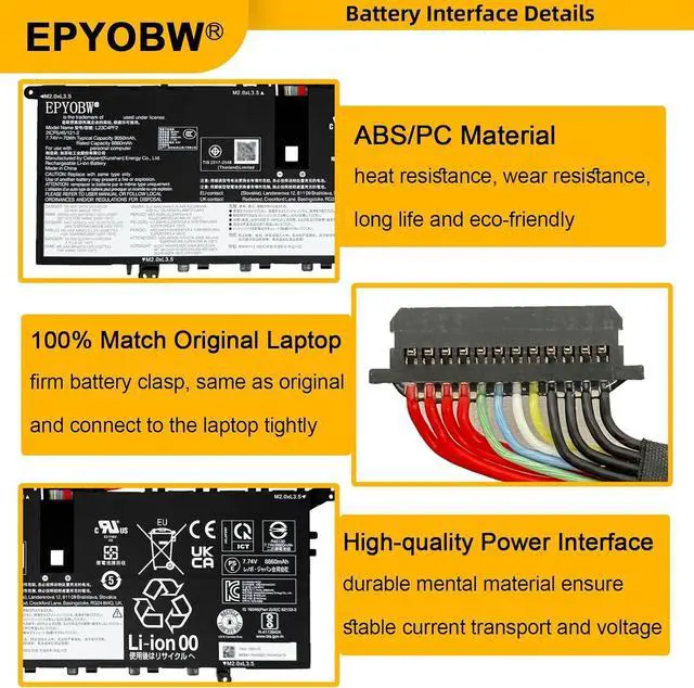 Alt view image 4 of 6 - L23C4PF2 Laptop Battery 70Wh 9050mAh 7.74V