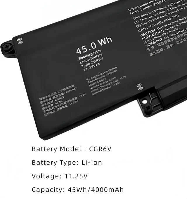 Alt view image 4 of 7 - CGR6V Laptop Battery Replacement for Dell Pro 16 Plus PB16250 CGR6V