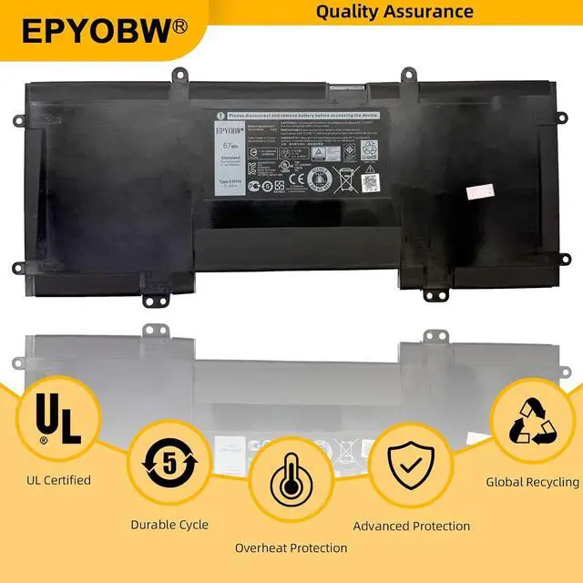 Alt view image 5 of 6 - X3PH0 Laptop Battery 67Wh 5960mAh 11.4V Compatible with Dell Chromebook 13 7310 Series 0X3PH0 X3PHO 92YR1 092YR1 MJFM6 0MJFM6