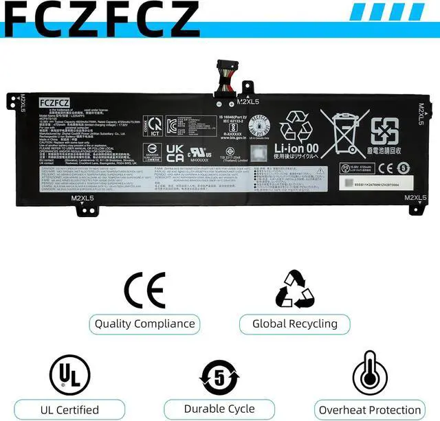 Alt view image 5 of 6 - L22X4PF5 Battery 75Wh Replacement for Lenovo Slim Pro 9-16IRP8 / IdeaPad Pro 5-16IRH8 5-16APH8 5-16ARP8 Series SB11N45319 SB11K24769 L22M4PF5 SB11N45313 L22D4PF5 L22B4PF5 15.56V