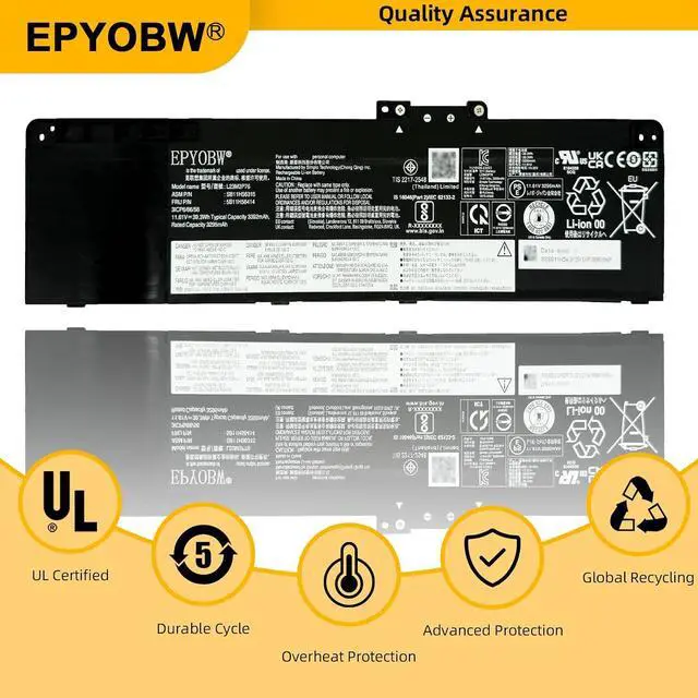 Alt view image 6 of 7 - L23M3P76 Laptop Battery 39.3Wh 3392mAh 11.61V
