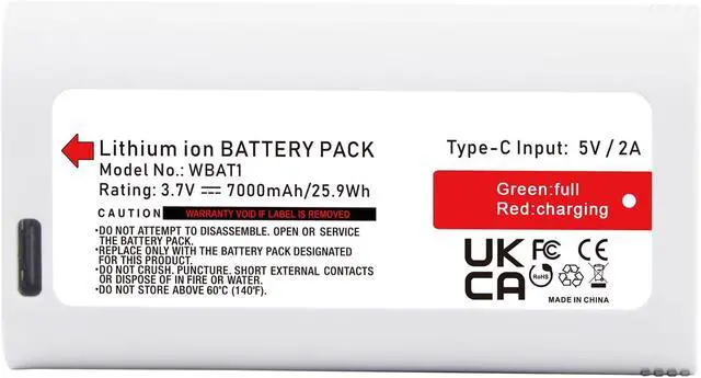 Alt view image 2 of 7 - HBFVG WBAT1 Removable Battery Replacement for WYZE Cam Pro 2K and Duo Cam Doorbell Outdoor/Indoor Camera Series (3.7V 25.9Wh)