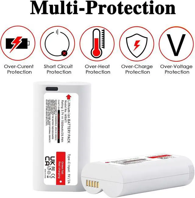 Alt view image 4 of 7 - HBFVG WBAT1 Removable Battery Replacement for WYZE Cam Pro 2K and Duo Cam Doorbell Outdoor/Indoor Camera Series (3.7V 25.9Wh)