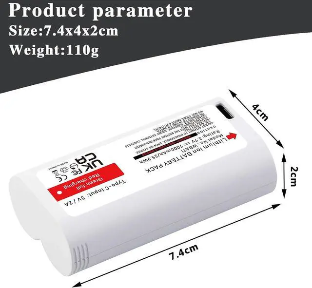 Alt view image 6 of 7 - HBFVG WBAT1 Removable Battery Replacement for WYZE Cam Pro 2K and Duo Cam Doorbell Outdoor/Indoor Camera Series (3.7V 25.9Wh)