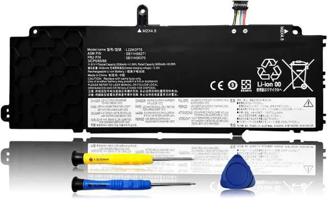 Main image of L22M3P76 L22B4P70 Laptop Battery Compatible with Lenovo ThinkPad X13 Gen 4 21J3 21J4 21EX 21EY 21F2 21F3 2-in-1 Gen 5 21LU 21LV 21LW 21LX L22M4P70 L22C4P70 L22C3P74 SB11H56270 5B11H56369 41Wh 11.61V