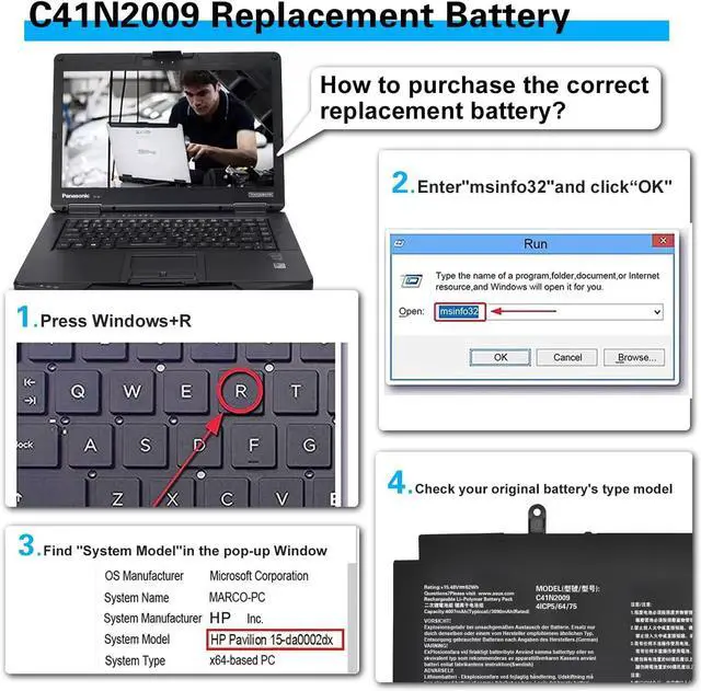 Alt view image 6 of 7 - 62Wh C41N2009 Laptop Battery Replacement for Asus ROG Flow X13 GV301 GV301QC GV301QE GV301QH GV301RA GV301RC GV301RE PV301 PV301QH GV301QC-K5020 GV301QH-K6069T GV301QE-K6022T PV301QH-K6210R
