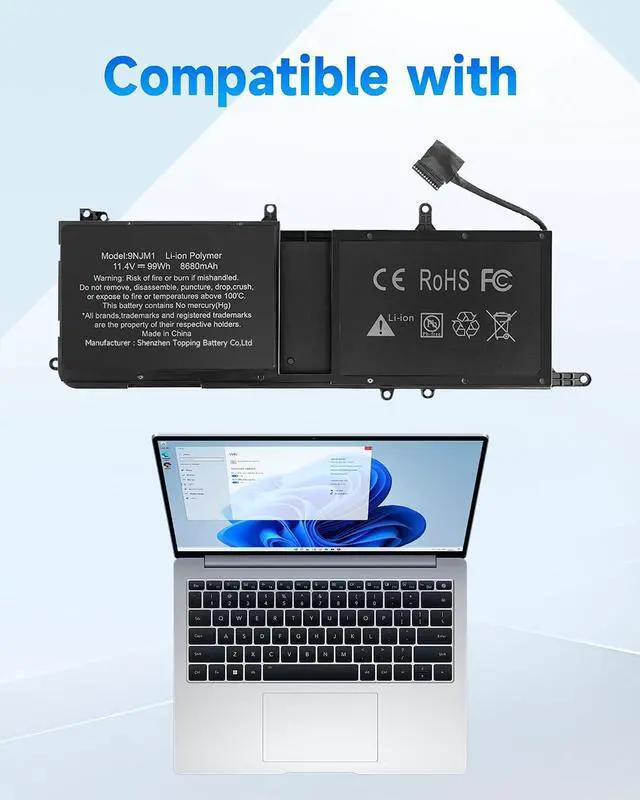 Alt view image 3 of 4 - 9NJM1 Replacement Battery for Dell Alienware 15 R3 R4 17 R4 R5 P31E P31E001 P31E002 P69F P69F001 P69F002 ALW17C-D1738 D1748 D1758 D1848 D2738 44T2R 01D82 546FF 0546FF HF250 0HF250 MG2YH 0MG2YH