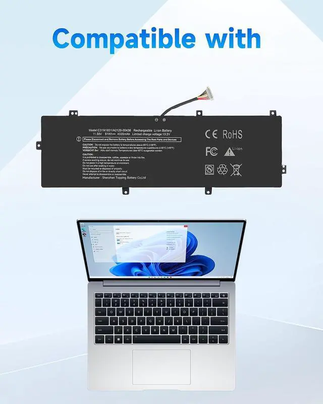 Alt view image 3 of 4 - C31N1831 Replacement Battery for Asus P3540FA P3548FA P574FA PE574FA Pro3548FA Pro574 Pro574FA PX574FA PX574F Series 0B200-03330200 Laptop