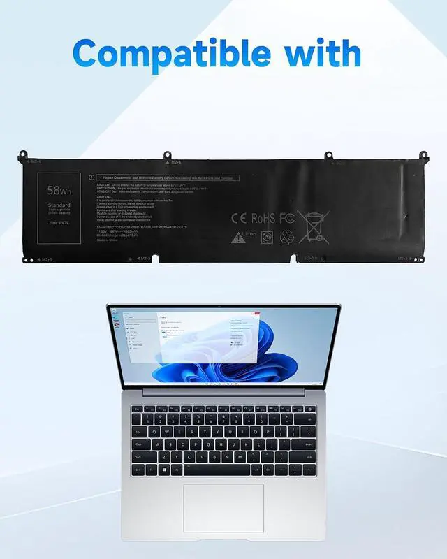 Alt view image 3 of 4 - 8FCTC Replacement Battery for DE G15 5510 5511 5515 5520 5521 5530 XPS 15 9500 9510 9520 Alienware M15 M17 Precision 5550 5560 Inspr 7510 7610 0DVG8M DVG8M 0P8P1P P8P1P Laptop