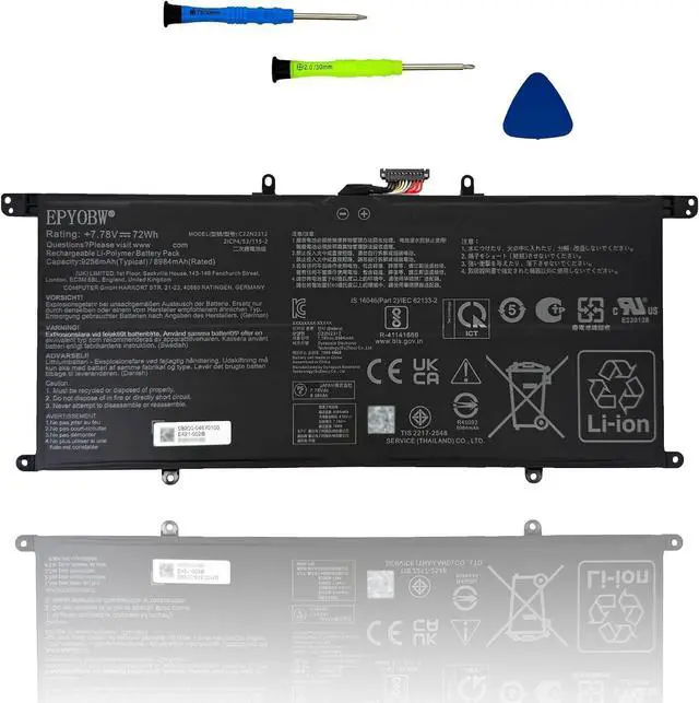 Main image of C22N2312 Laptop Battery 72Wh 9256mAh 4-Cell 7.78V Compatible with Asus Zenbook S 14 UX5406 UX5406S UX5406SA Series 0B200-04570100 2ICP4/53/115-2