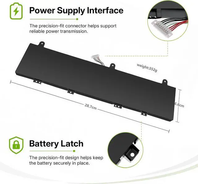 Alt view image 5 of 7 - Tanch C41N1906 Laptop Battery for Asus ROG Zephyrus Duo 15 GX550 SE(GX551) Series C41N1906-3