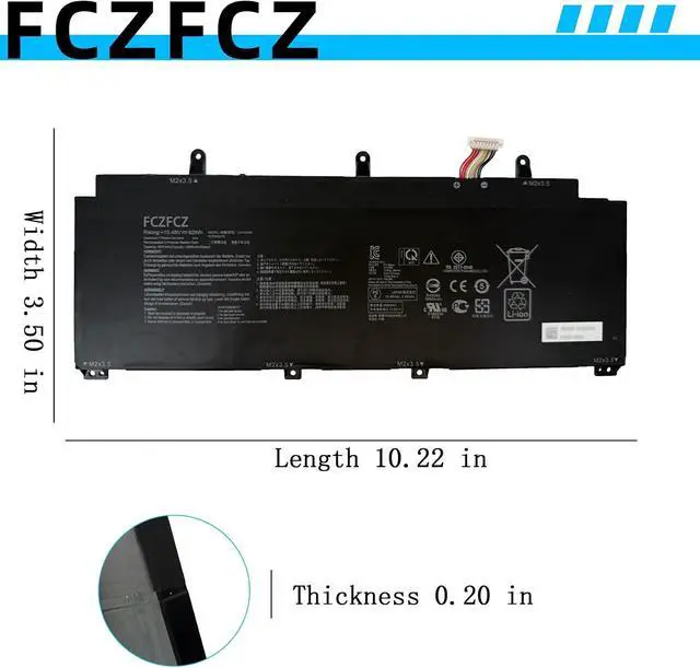 Alt view image 7 of 7 - C41N2009 Battery 62Wh 4007mAh 0B200-03850000 4ICP5/64/75 15.48V