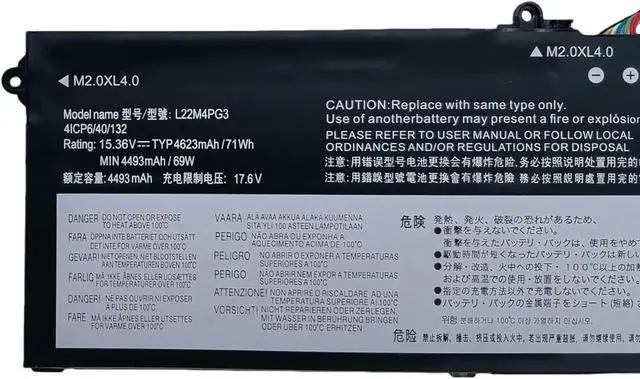 Alt view image 3 of 6 - L22M4PG3 L22L4PG3 Replacement Battery Compatible with Lenovo ThinkBook 16 G5+ APO IRH 2023 Ryzen Edition AMD R7-7840H Series Laptop L22B4PG3 L22C4PG3 L22D4PG3-15.36V 71Wh