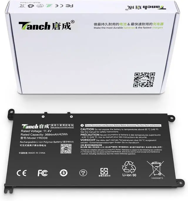 Main image of Tanch YRDD6 42Wh Laptop Battery for Dell Inspiron 3501 5485 5488 5491 5493 5590 5591 5593 5598, Vostro 3491 5481, VM732 P93G P75F