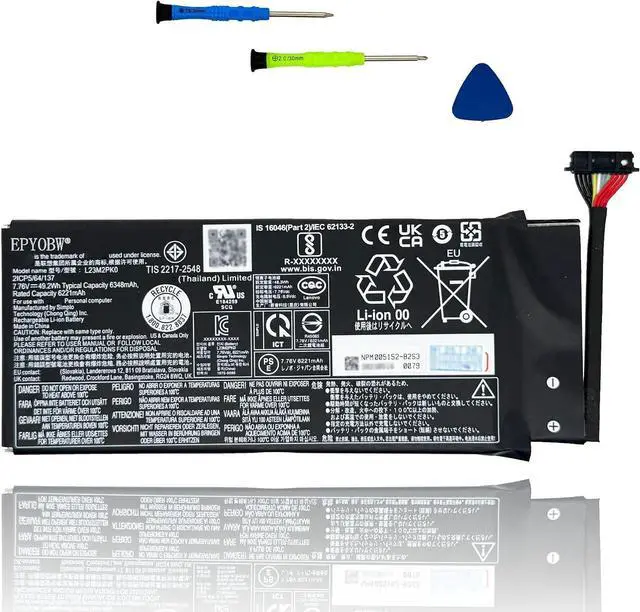 Main image of L23M2PK0 Laptop Battery 49.2Wh 6348mAh 7.76V SB11M36297