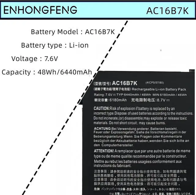 Alt view image 3 of 4 - AC16B7K AC16B8K Battery Replacement for Acer Aspire V5-572 V5-573 Chromebook 15 CB515-1H CB515-1H-C019 CB515-1HT CB515-1HT-P39B CB515-1HT-P0DT CB515-1HT-P099 CB515-1HT-P80X CB515-1HT-P58C