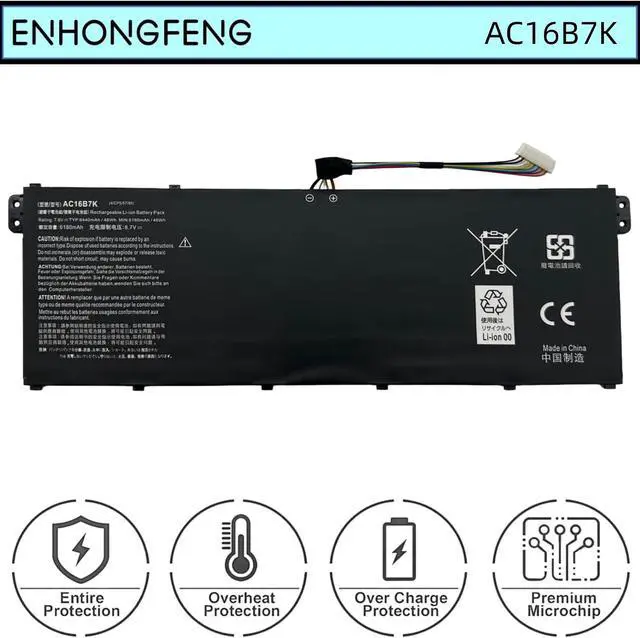 Alt view image 4 of 4 - AC16B7K AC16B8K Battery Replacement for Acer Aspire V5-572 V5-573 Chromebook 15 CB515-1H CB515-1H-C019 CB515-1HT CB515-1HT-P39B CB515-1HT-P0DT CB515-1HT-P099 CB515-1HT-P80X CB515-1HT-P58C