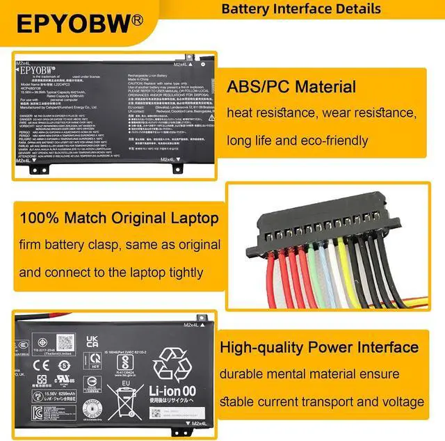 Alt view image 5 of 6 - L22C4PC3 Laptop Battery 99.9Wh 6421mAh 15.56V Compatible with Lenovo Legion S7 16IRH8 / Legion S7 16APH8 / Legion 9 16IRX8 / Legion 9 16IRX9 Series L22D4PC3 L22M4PC3