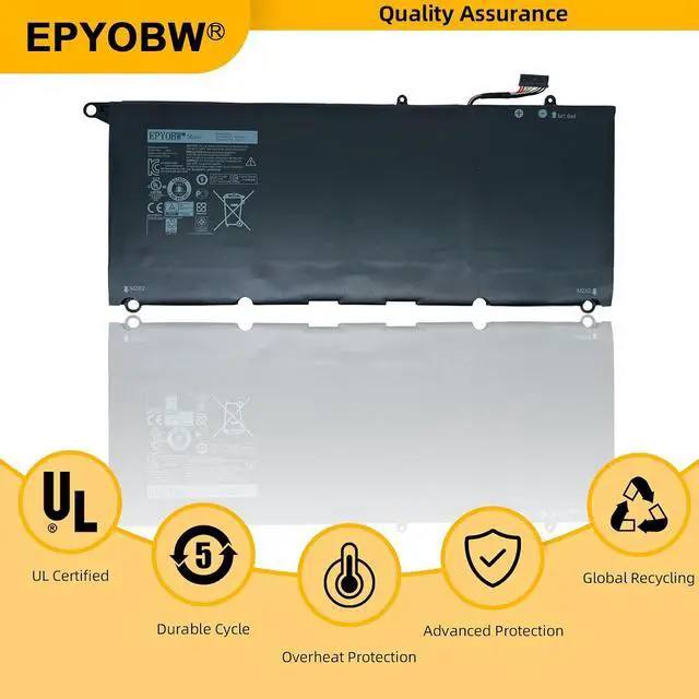 Alt view image 5 of 7 - 90V7W Laptop Battery 56Wh 7435mAh 7.6V Compatible with Dell XPS 13 9343 / XPS 13 9350 13-9350-D1508 13-9350-D1508G / XPS 13D 9343 13D-9343-150 13D-9343-1508 Series 5K9CP DIN02 JD25G