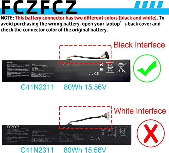 Alt view image 3 of 7 - C41N2311 Battery 80Wh Replacement for Asus ROG Ally X Ally X (2024) RC72LA RC72LA-ALLYX.Z1X Gaming Handheld Parts Series 0B200-04560000 15.56V