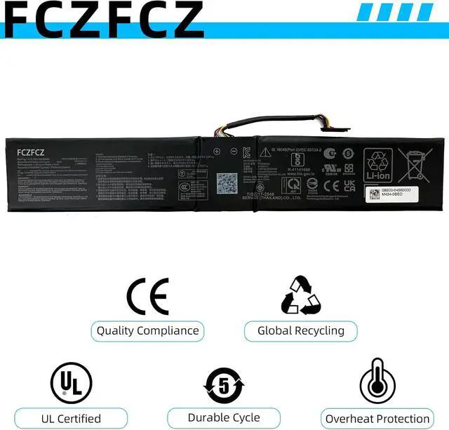 Alt view image 6 of 7 - C41N2311 Battery 80Wh Replacement for Asus ROG Ally X Ally X (2024) RC72LA RC72LA-ALLYX.Z1X Gaming Handheld Parts Series 0B200-04560000 15.56V
