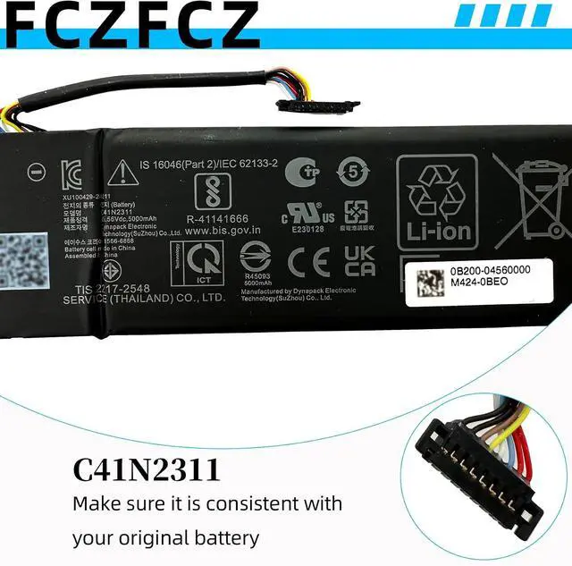 Alt view image 5 of 7 - C41N2311 Battery 80Wh Replacement for Asus ROG Ally X Ally X (2024) RC72LA RC72LA-ALLYX.Z1X Gaming Handheld Parts Series 0B200-04560000 15.56V