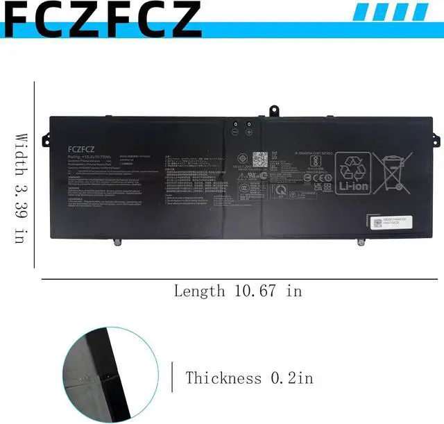 Alt view image 7 of 7 - C41N2402 Battery 70Wh 4545mAh Replacement for Asus M3607HA Vivobook S16 M3607HA M3607KA S3607CA S3607QA S3607VA Vivobook 14/18 M1807HA S14 M3407HA TP3407 TP3407SA Series 0B200-04630100 15.4V