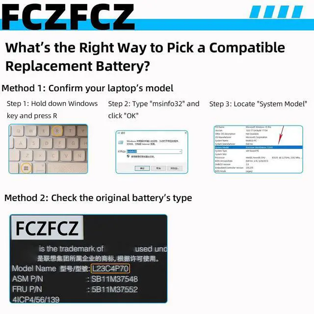 Alt view image 2 of 6 - L23C4P70 Battery 90Wh 5770mAh Replacement for Lenovo ThinkPad P1 Gen 7 21KV 21KW Series SB11M37548 5B11M37552 L23D4P70 SB11M37549 5B11M37553 15.6V 4-Cell